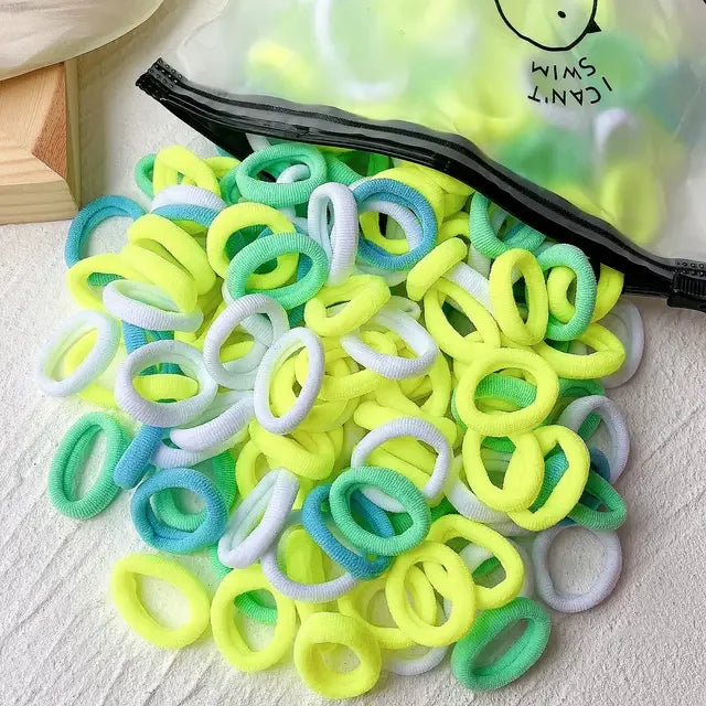 50-100Pcs Ealstic Basic Hair Ties Girls Ponytail Hold Scrunchie Rubber Band Kids Fashion Hair Band Accessories Suitable As Gift