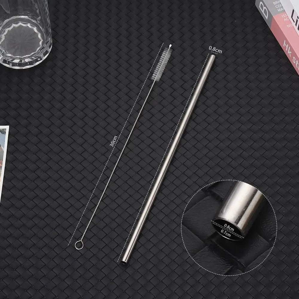 1Pc Stainless Steel Straws 6/8mm Reusable Straight Bent Drinking Straws Replacement Straw for Stanley 30oz 40oz for Tyeso Cup