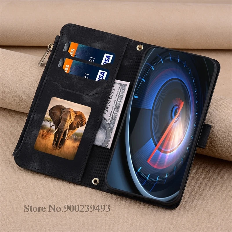 Zipper Wallet Case For Samsung Galaxy A11 A21S A01 A03 Core A23 5G A02 A02s A03s A04 A04e A04s A05 A05s Case Leather Flip Cover