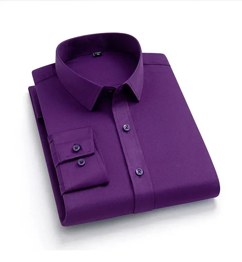 Men's long sleeved elastic shirt