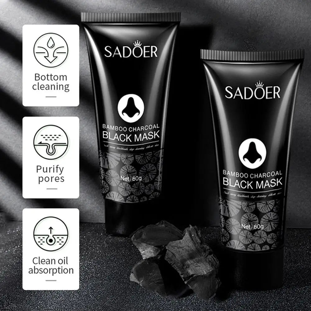 Bamboo Charcoal Nose Blackhead Remover Mask Deep Cleansing Shrink Pore Acne Treatment Mask Skin Care Nose Black Dots Pore Mask