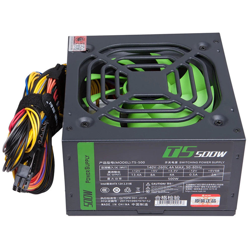 Desktop PSU Silent Gaming PC Power Supply Dual 6Pin ATX Power Supply 2 SATA Six Protection 8 CPU for Desktop PC for Computer