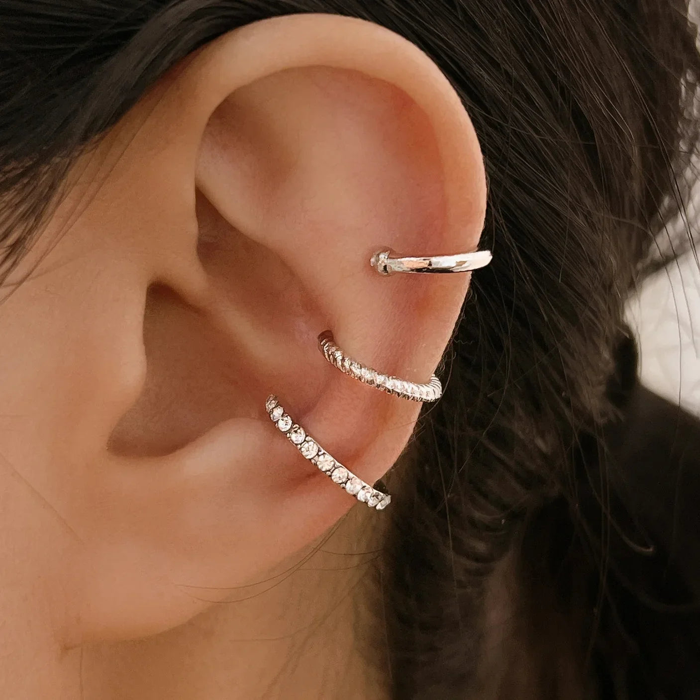 Fashion Gold Silver Color Leaves Clip Earrings for Women Men Creative Simple C Ear Cuff Non-Piercing Ear Clip Set Trendy Jewelry