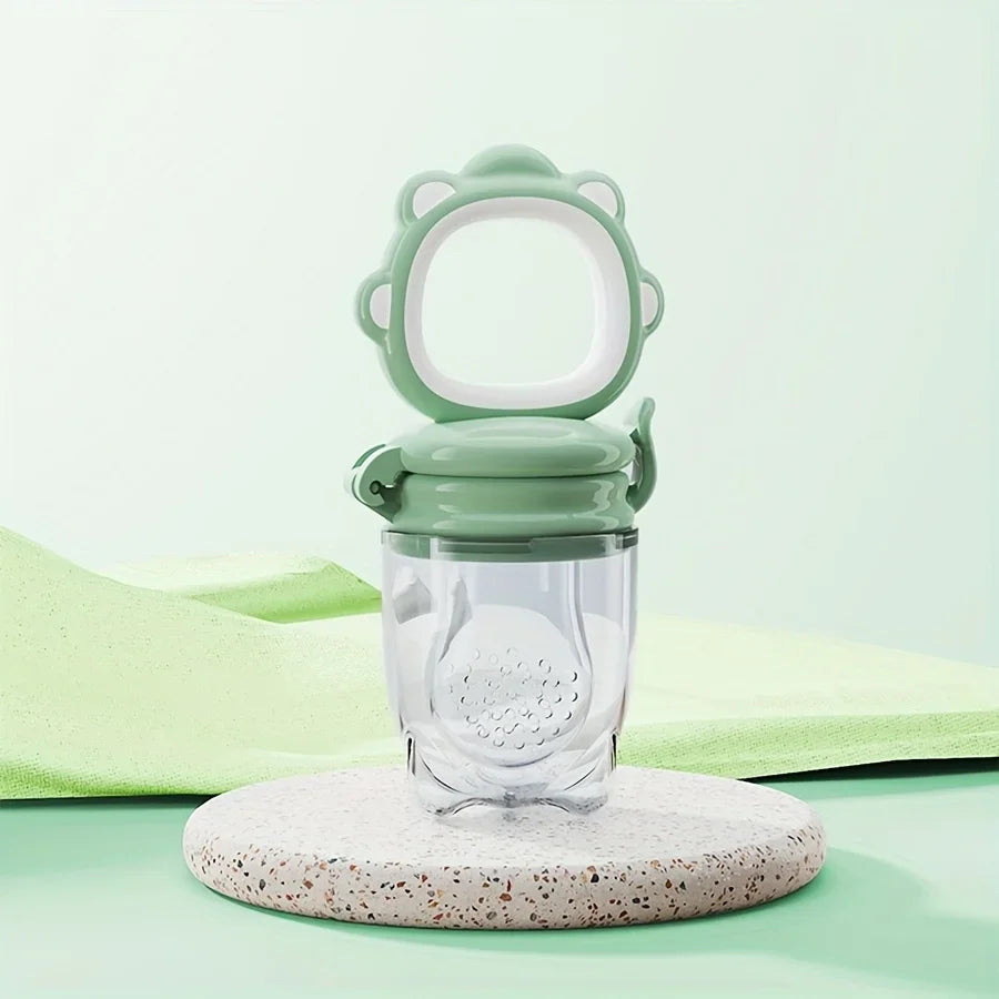 Mould Fruit & Vegetable Feeder with Silicone Mesh Cartoon Lion Food Feeder Juice Feeding Teething Utensils for Baby Food Mills