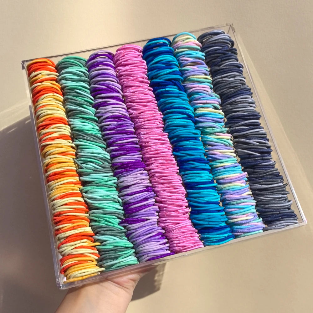 50-100Pcs Ealstic Basic Hair Ties Girls Ponytail Hold Scrunchie Rubber Band Kids Fashion Hair Band Accessories Suitable As Gift