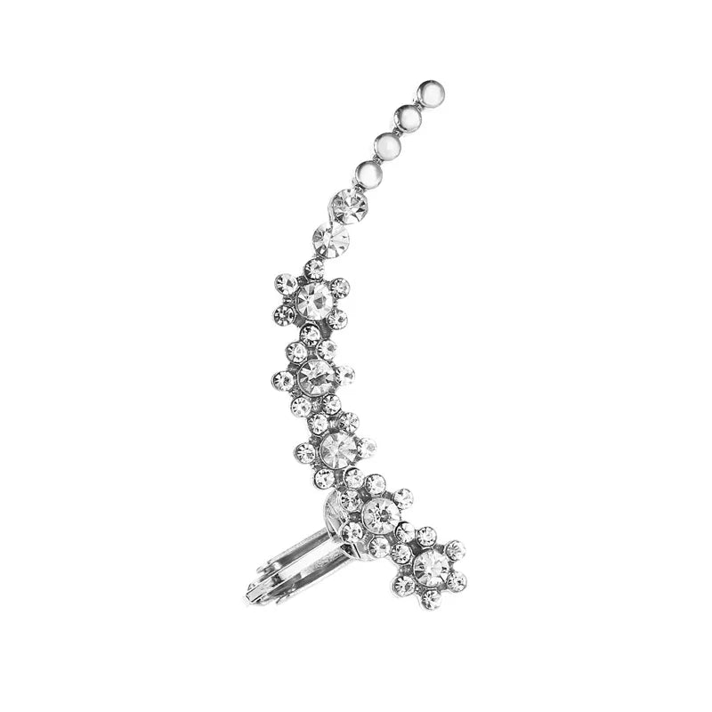 New Fashion Creative Crystal Rhinestone Stud Earrings For Women Wrap Ear Cuff Clip Earrings Girl Trendy Jewelry