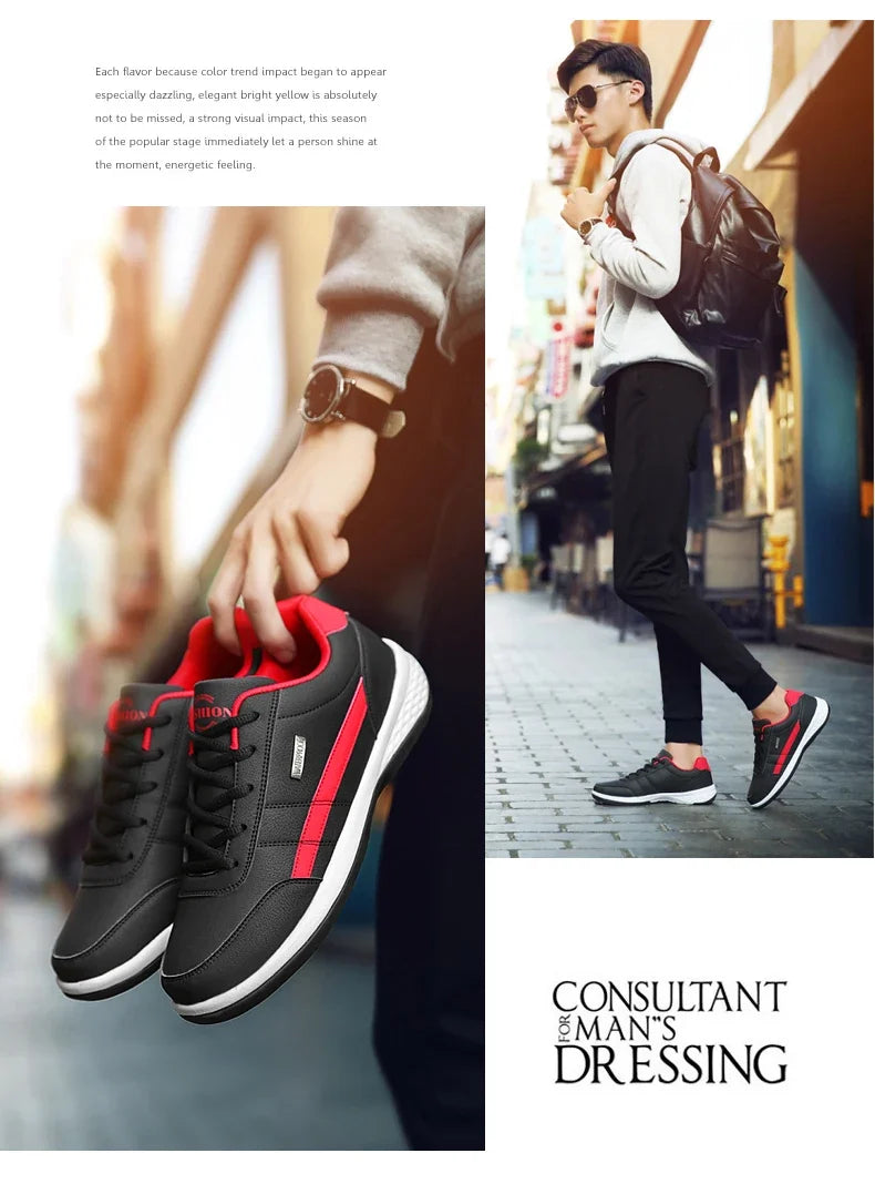 Men Leather Sneaker Waterproof
