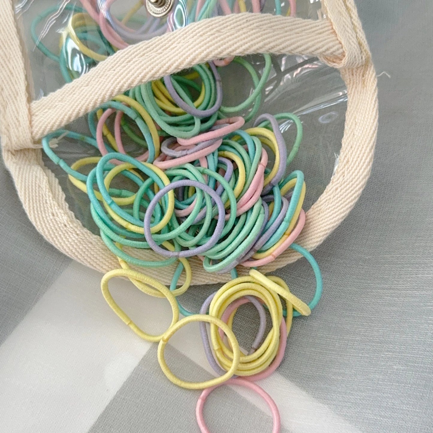 50-100Pcs Ealstic Basic Hair Ties Girls Ponytail Hold Scrunchie Rubber Band Kids Fashion Hair Band Accessories Suitable As Gift