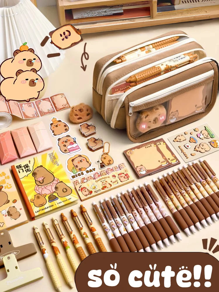 Cute Fabric Pencil Case Kawaii Large Capacity Animal Zipper Kids Bag Children'S Boys' Pen Pouch Girl School Case Supplies