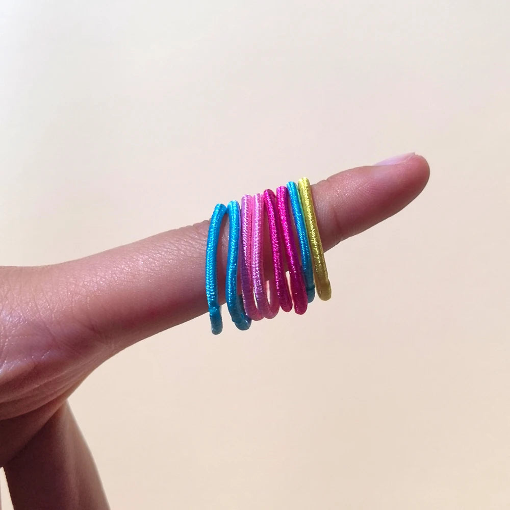 50-100Pcs Ealstic Basic Hair Ties Girls Ponytail Hold Scrunchie Rubber Band Kids Fashion Hair Band Accessories Suitable As Gift