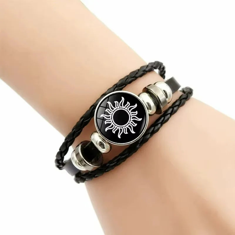 1/2Pcs Sun Moon Bracelet Luminous Adjustable Black Braided Romantic Bracelets for Friend Girlfriend Friendship Birthday Gifts