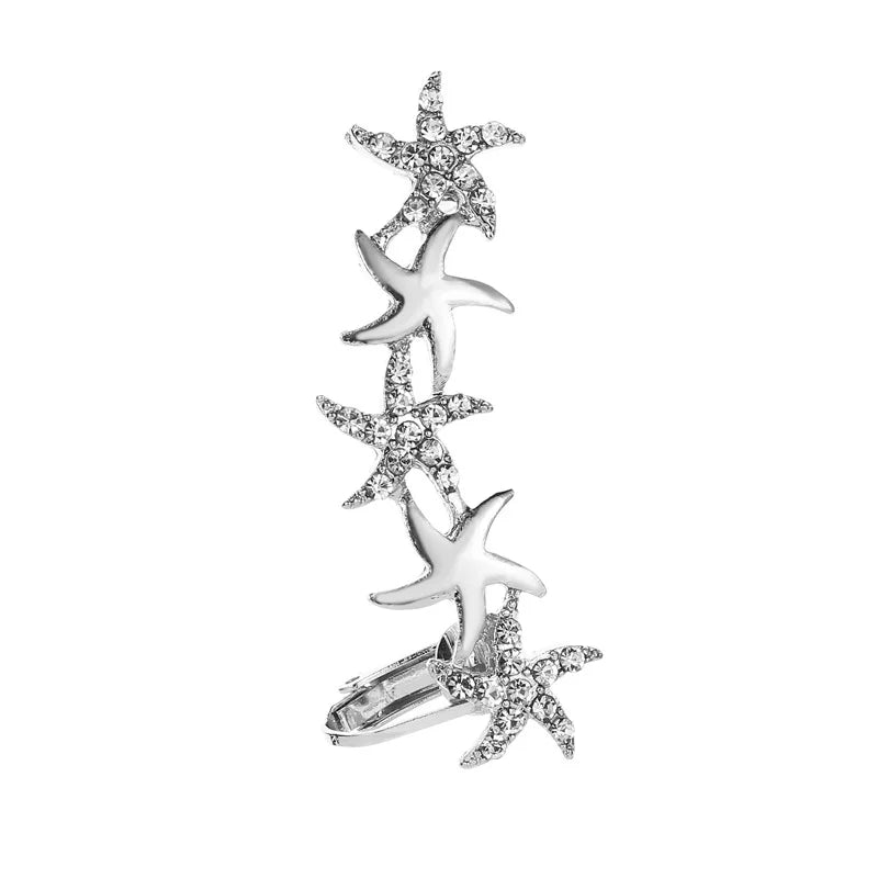 New Fashion Creative Crystal Rhinestone Stud Earrings For Women Wrap Ear Cuff Clip Earrings Girl Trendy Jewelry