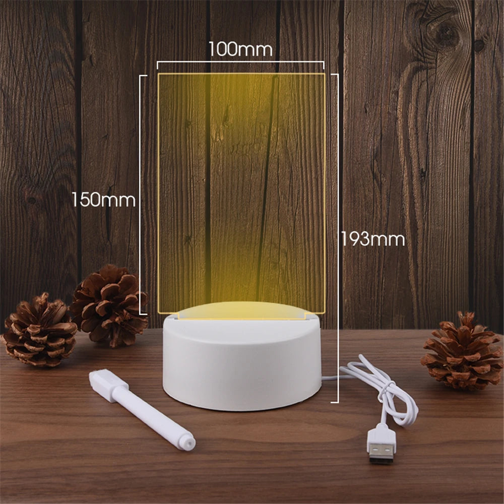 Acrylic Night Light Erasable Write