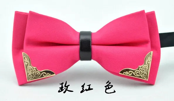 Men's Solid Black White Bow Ties Formal Dress Wedding Bowties For Men Women Leisure Metal Bling Butterfly Bowknot Banquet Cravat