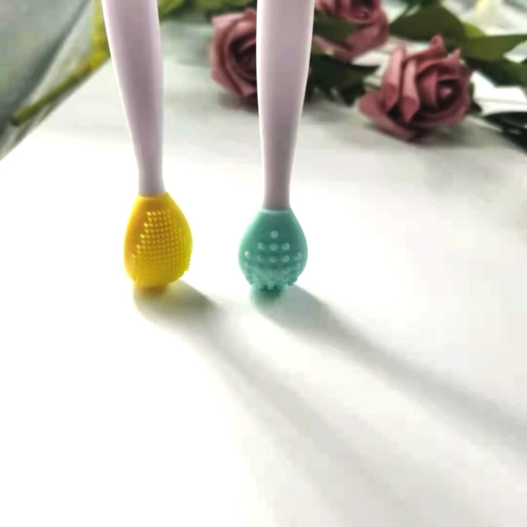 Skin Care Lip Exfoliating Facial Cleansing Face Scrub Nose Clean Brush Blackhead Remove Silicone Double-Sided Skin Care Tool