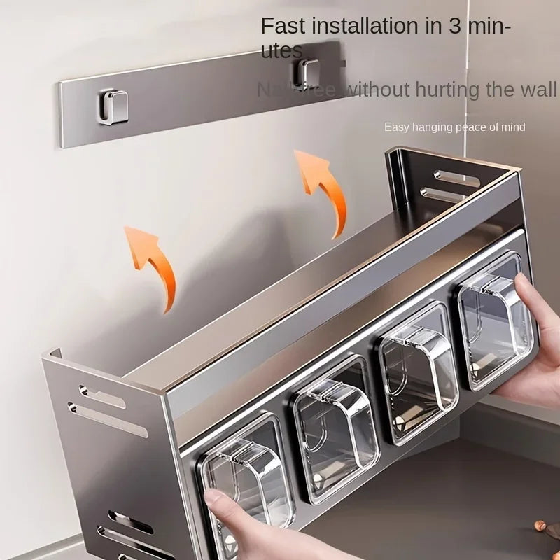 Stainless Steel Kitchen Spice Rack Wall