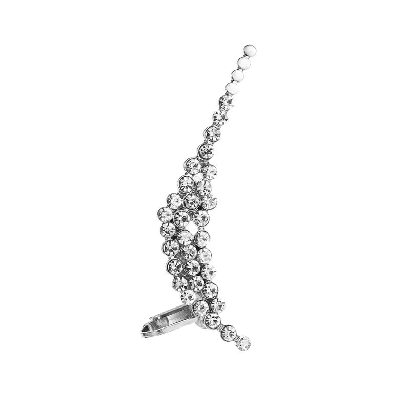 New Fashion Creative Crystal Rhinestone Stud Earrings For Women Wrap Ear Cuff Clip Earrings Girl Trendy Jewelry