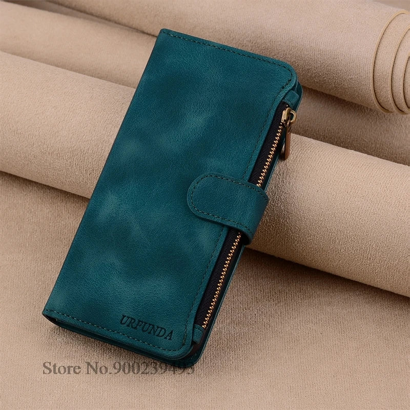 Zipper Wallet Case For Samsung Galaxy A11 A21S A01 A03 Core A23 5G A02 A02s A03s A04 A04e A04s A05 A05s Case Leather Flip Cover