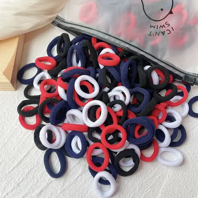 50-100Pcs Ealstic Basic Hair Ties Girls Ponytail Hold Scrunchie Rubber Band Kids Fashion Hair Band Accessories Suitable As Gift