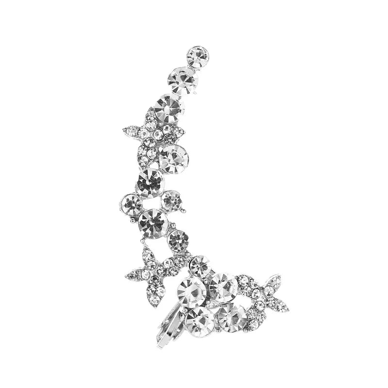 New Fashion Creative Crystal Rhinestone Stud Earrings For Women Wrap Ear Cuff Clip Earrings Girl Trendy Jewelry