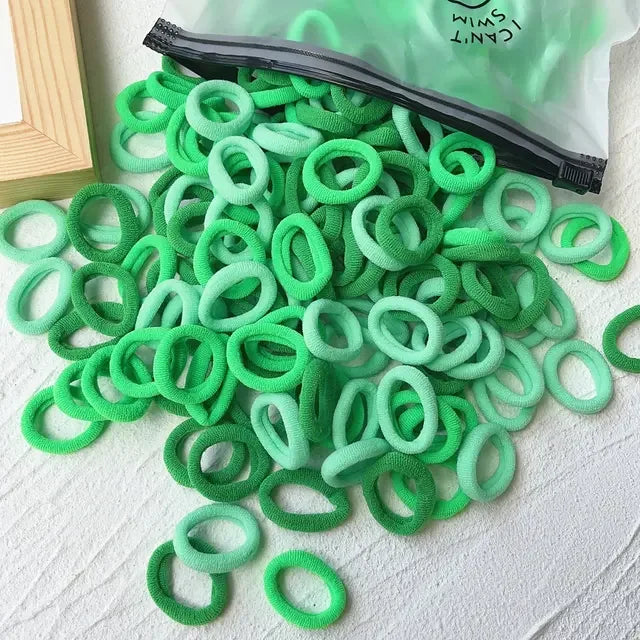 50-100Pcs Ealstic Basic Hair Ties Girls Ponytail Hold Scrunchie Rubber Band Kids Fashion Hair Band Accessories Suitable As Gift