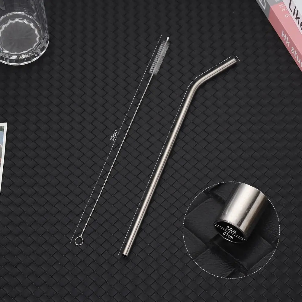 1Pc Stainless Steel Straws 6/8mm Reusable Straight Bent Drinking Straws Replacement Straw for Stanley 30oz 40oz for Tyeso Cup