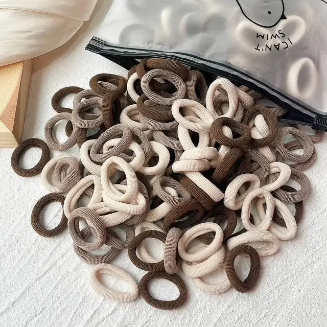 50-100Pcs Ealstic Basic Hair Ties Girls Ponytail Hold Scrunchie Rubber Band Kids Fashion Hair Band Accessories Suitable As Gift