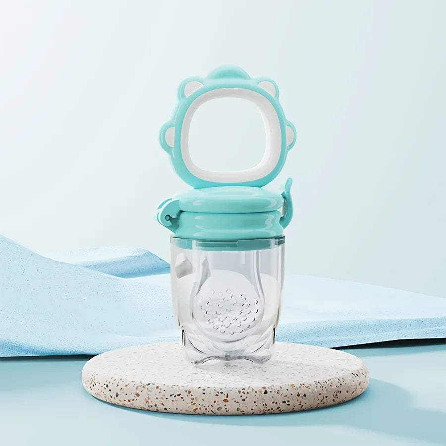 Mould Fruit & Vegetable Feeder with Silicone Mesh Cartoon Lion Food Feeder Juice Feeding Teething Utensils for Baby Food Mills