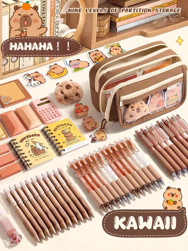 Cute Fabric Pencil Case Kawaii Large Capacity Animal Zipper Kids Bag Children'S Boys' Pen Pouch Girl School Case Supplies