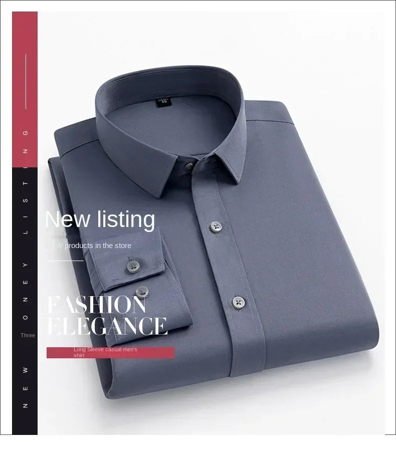 Men's long sleeved elastic shirt
