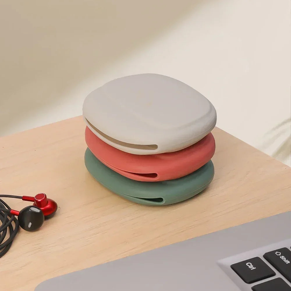Silicone Headphone Pouch Case Portable Cable Organizer Anti-Fall Mini Wire Storage Case Charging Cord Earphone Protective Bag