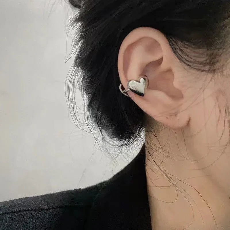 Fashion Gold Silver Color Leaves Clip Earrings for Women Men Creative Simple C Ear Cuff Non-Piercing Ear Clip Set Trendy Jewelry
