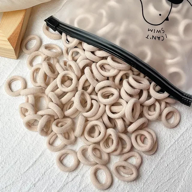 50-100Pcs Ealstic Basic Hair Ties Girls Ponytail Hold Scrunchie Rubber Band Kids Fashion Hair Band Accessories Suitable As Gift