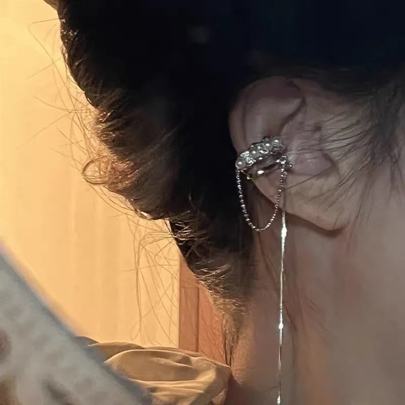 Fashion Gold Silver Color Leaves Clip Earrings for Women Men Creative Simple C Ear Cuff Non-Piercing Ear Clip Set Trendy Jewelry