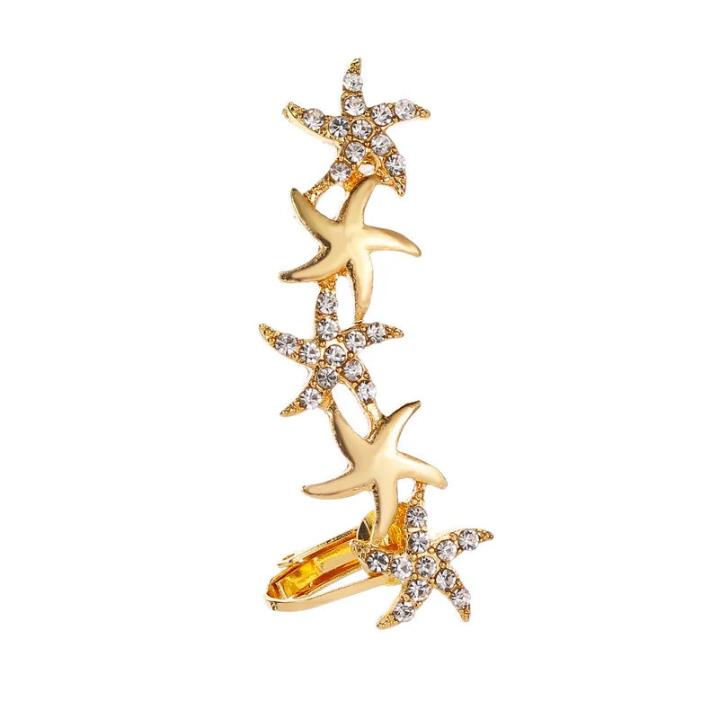 New Fashion Creative Crystal Rhinestone Stud Earrings For Women Wrap Ear Cuff Clip Earrings Girl Trendy Jewelry