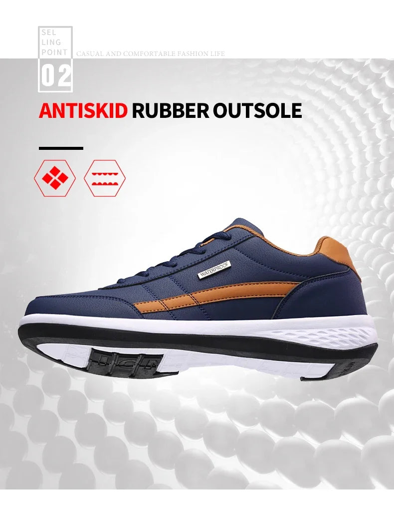 Men Leather Sneaker Waterproof