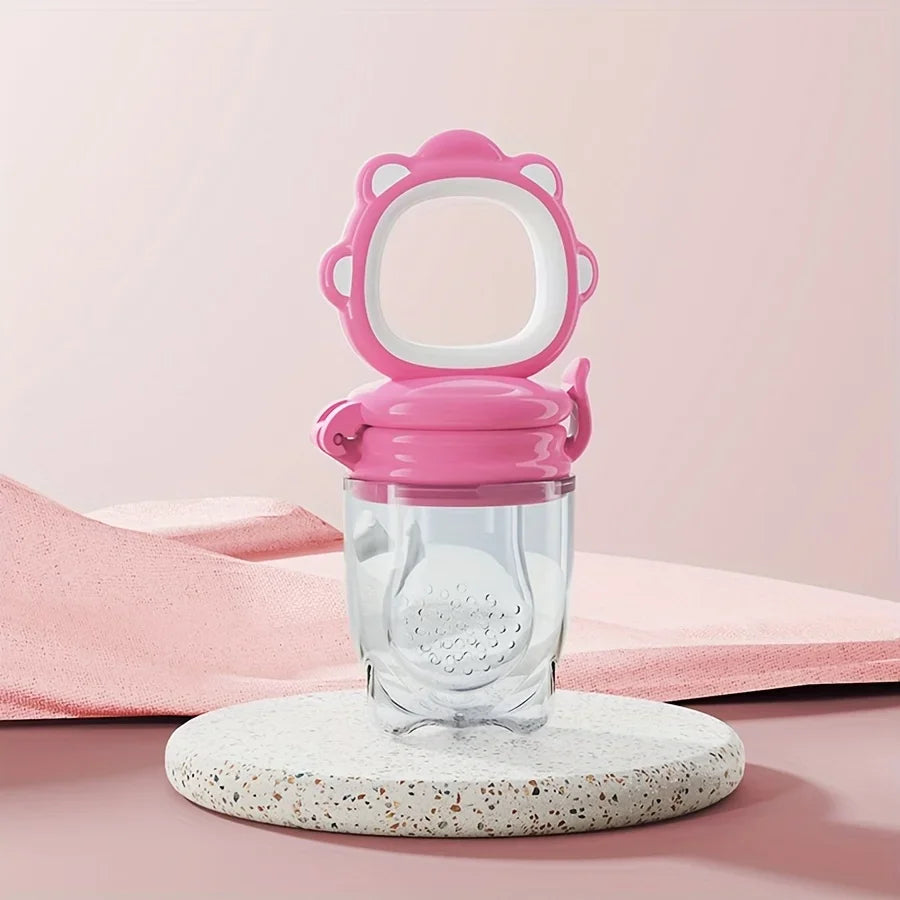 Mould Fruit & Vegetable Feeder with Silicone Mesh Cartoon Lion Food Feeder Juice Feeding Teething Utensils for Baby Food Mills