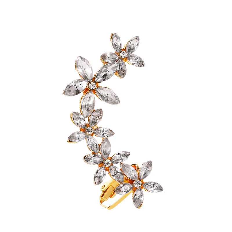 New Fashion Creative Crystal Rhinestone Stud Earrings For Women Wrap Ear Cuff Clip Earrings Girl Trendy Jewelry