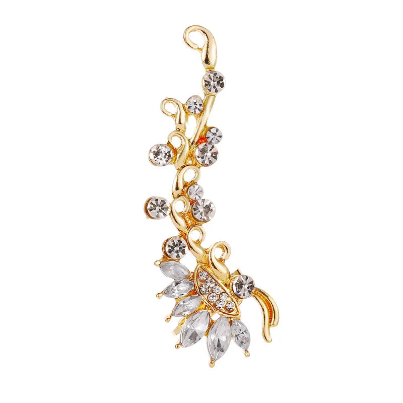 New Fashion Creative Crystal Rhinestone Stud Earrings For Women Wrap Ear Cuff Clip Earrings Girl Trendy Jewelry