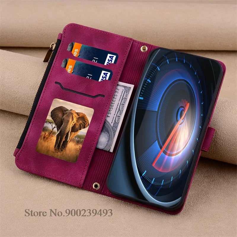 Zipper Wallet Case For Samsung Galaxy A11 A21S A01 A03 Core A23 5G A02 A02s A03s A04 A04e A04s A05 A05s Case Leather Flip Cover