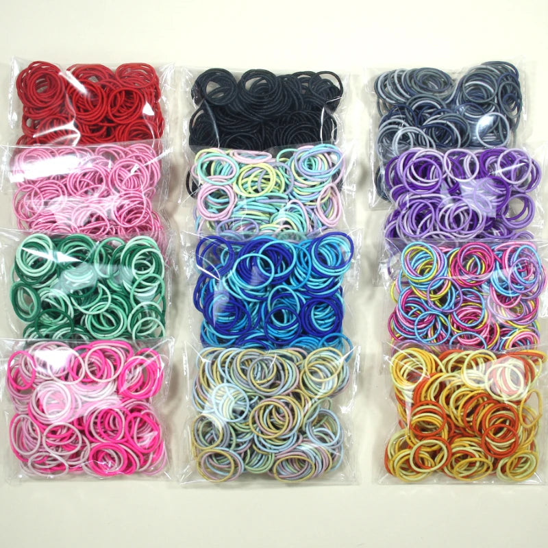 50-100Pcs Ealstic Basic Hair Ties Girls Ponytail Hold Scrunchie Rubber Band Kids Fashion Hair Band Accessories Suitable As Gift