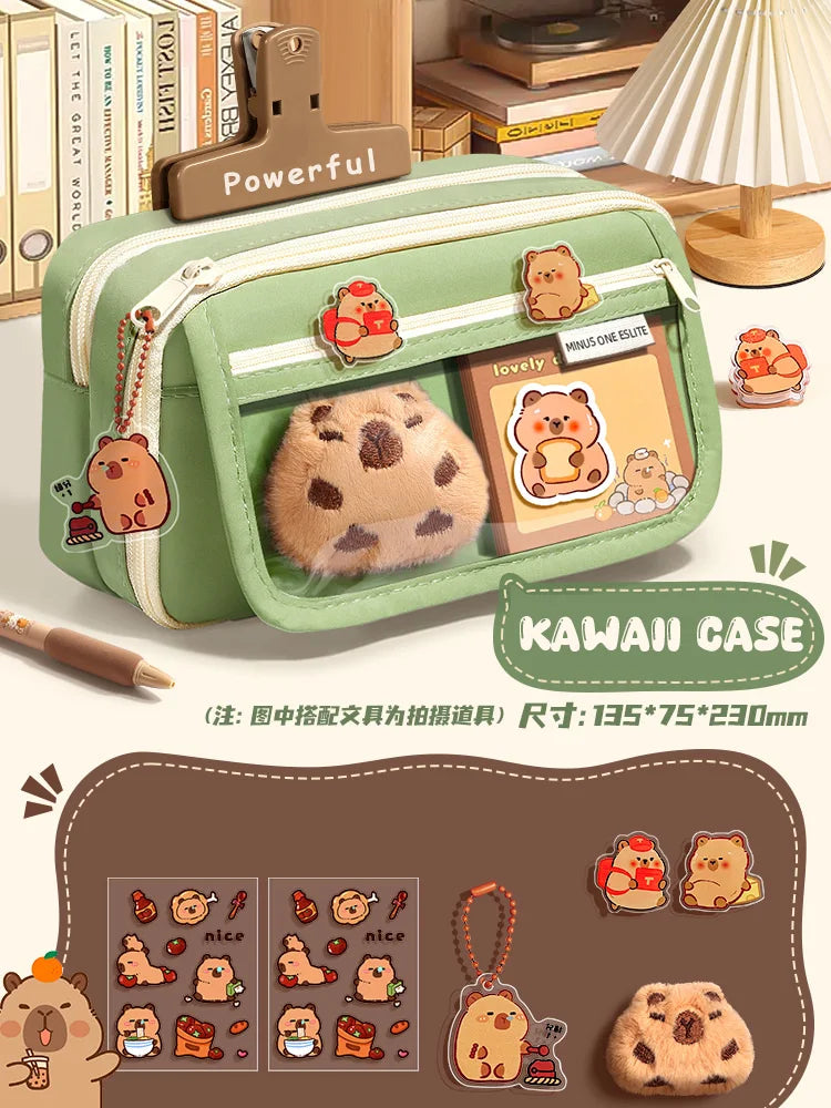 Cute Fabric Pencil Case Kawaii Large Capacity Animal Zipper Kids Bag Children'S Boys' Pen Pouch Girl School Case Supplies