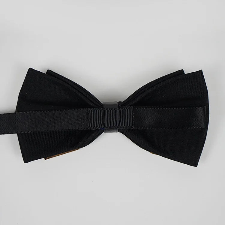Men's Solid Black White Bow Ties Formal Dress Wedding Bowties For Men Women Leisure Metal Bling Butterfly Bowknot Banquet Cravat