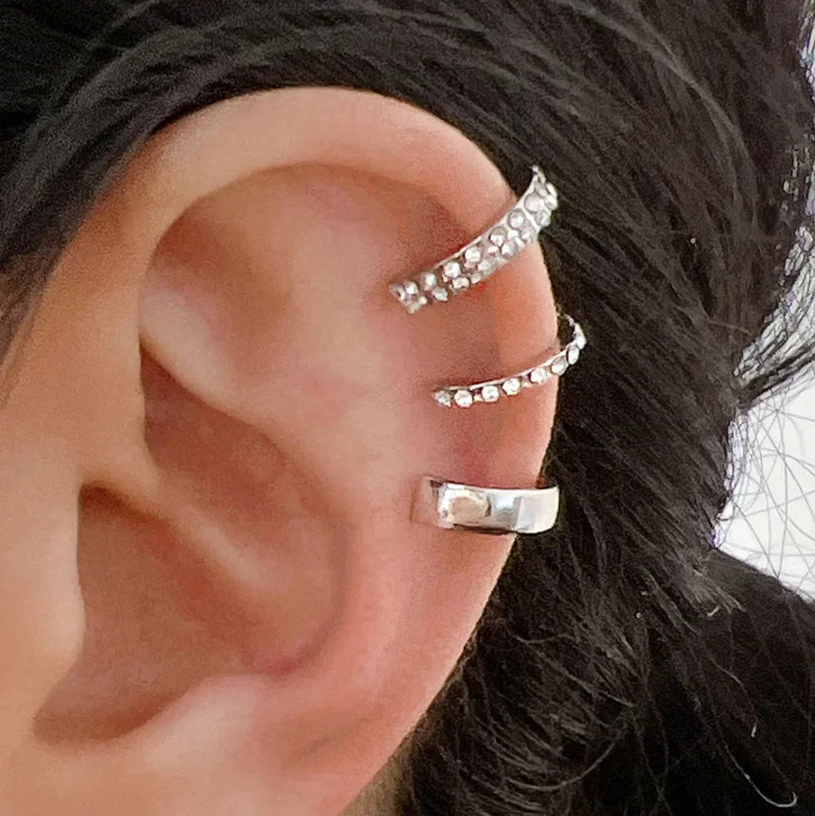 Fashion Gold Silver Color Leaves Clip Earrings for Women Men Creative Simple C Ear Cuff Non-Piercing Ear Clip Set Trendy Jewelry