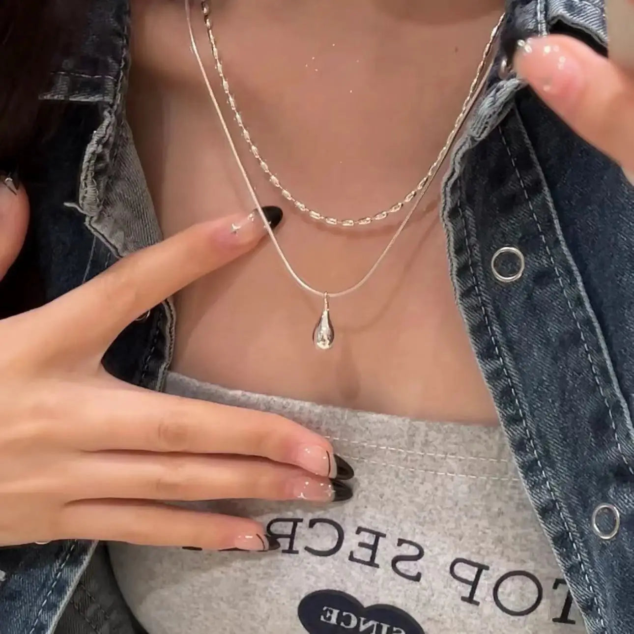 Double Layer Pendant Necklace