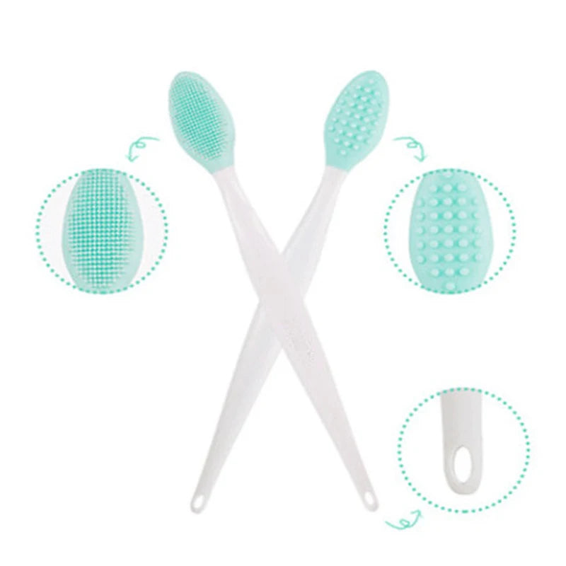 Skin Care Lip Exfoliating Facial Cleansing Face Scrub Nose Clean Brush Blackhead Remove Silicone Double-Sided Skin Care Tool