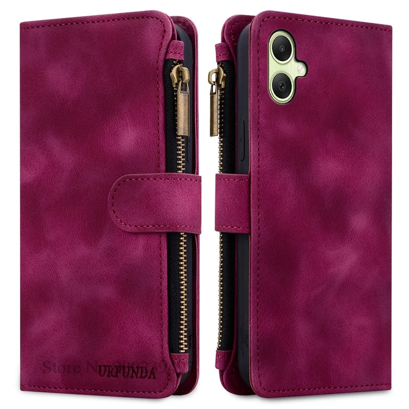 Leather Case For Samsung Galaxy A56 A16 A26 A36 A06 A07 A17 A12 A14 A15 A25 A35 A55 A24 A34 A54 A33 A73 A53 5G Case Wallet Cover