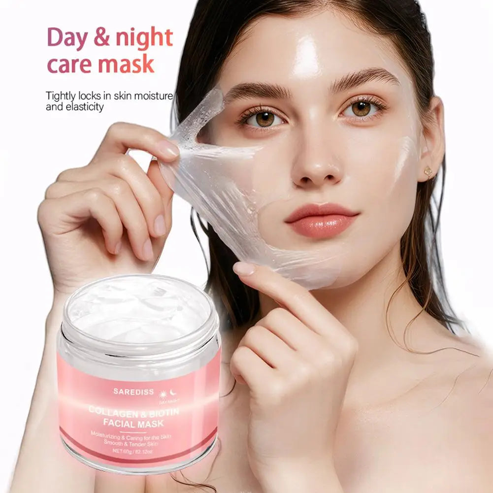 Collagen Hydrating Peel-Off Mask With Scraper Tighten Face Lifting Moisturizing Face Mask Deep Cleansing Brighten Skin Care Mask