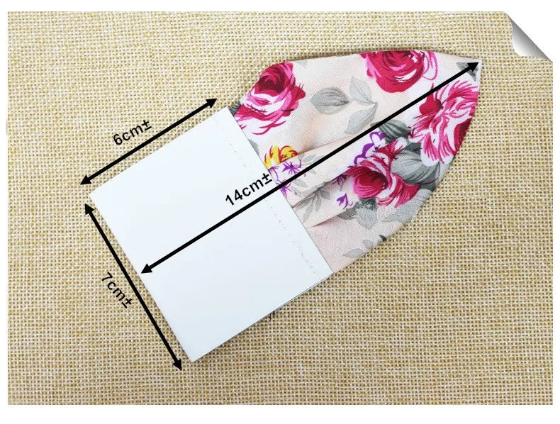 Floral Cotton Bow Tie Set Paper Pocket Square Classic Handkerchief Bowknot for Men Wedding Accessories