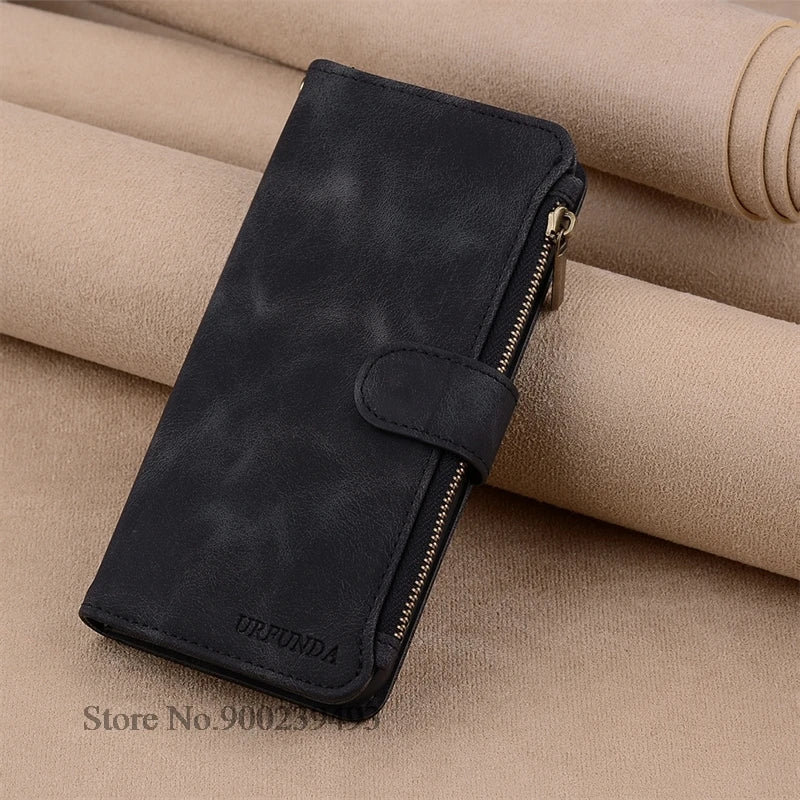 Zipper Wallet Case For Samsung Galaxy A11 A21S A01 A03 Core A23 5G A02 A02s A03s A04 A04e A04s A05 A05s Case Leather Flip Cover